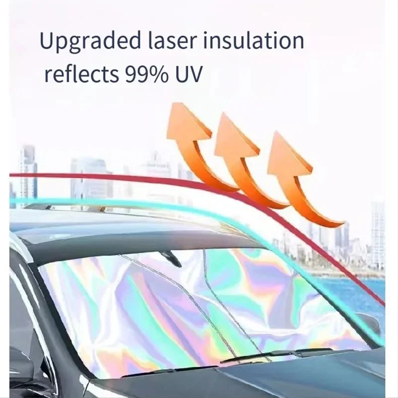 New Anti-Ultraviolet Car Sunshade Front Shield, Sunblock Thermal Insulation Windshield Umbrella, Portable Radiant