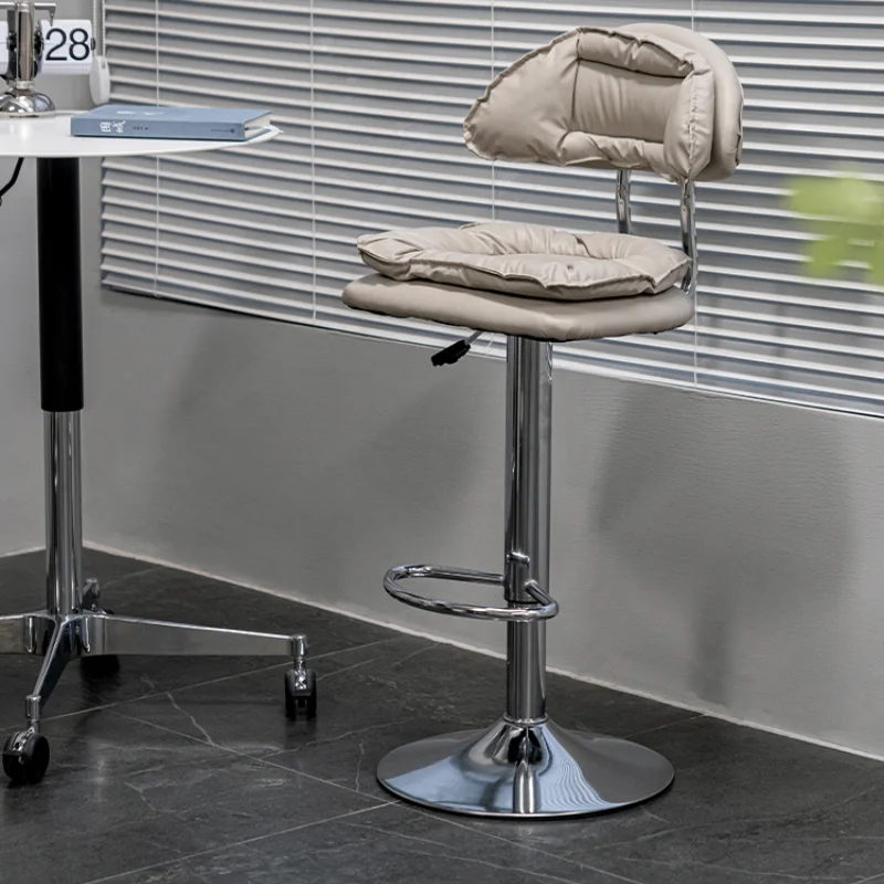 

Canteen Luxury Bar Chairs Metal High Chair Accessories Home Kitchen Elegant Love Interior Stools Single Swivel Person Furniture