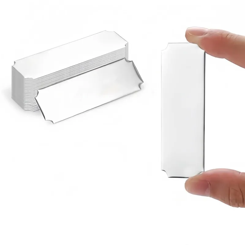Self-Adhesive Backing Adhesive Name Plates 30 pcs, perfect for Meeting Table Signs, Silver Finish Surface