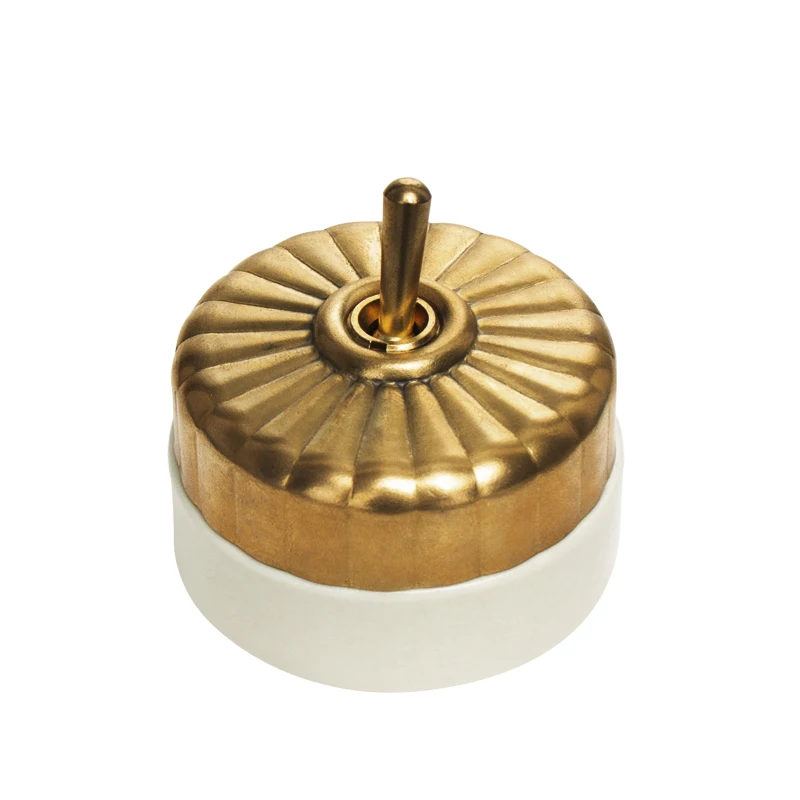 High quality ceramic old retro switch brass lever single light system British decorative switch