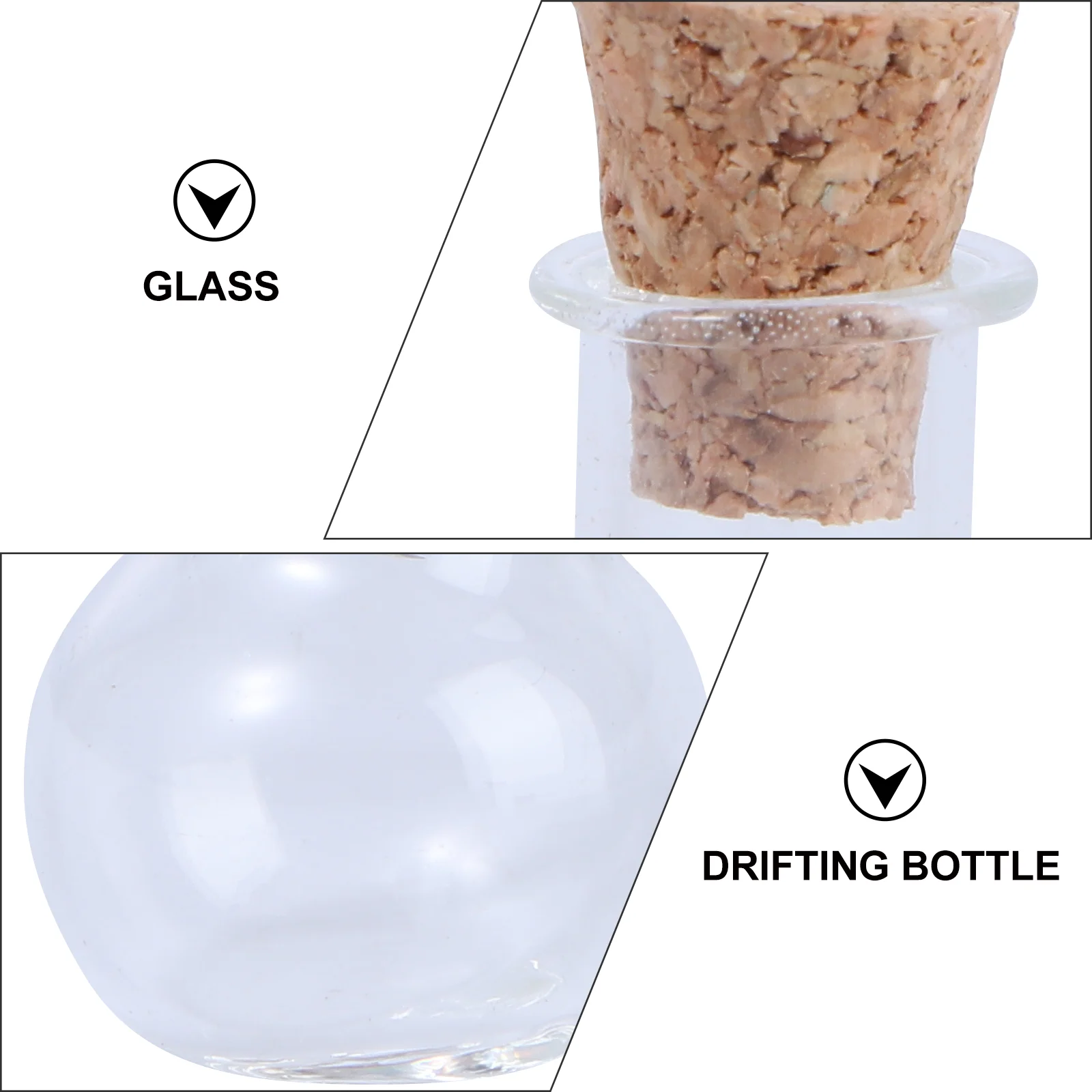 

50 Pcs Drifting Bottle Accessories DIY Craft Mini Pendant Pendants Container Decoration Wish Travel