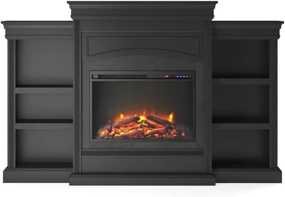 

Replaceable Fireplace Insert Heater, Remote Control, Timer, Realistic Log and Flame Effect, For Living Room or Bedroom