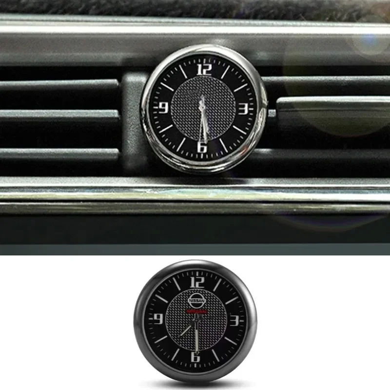 

Светящиеся автомобильные круглые кварцевые часы мини портативные для Nissan Nismo Note Sylphy Titan Juke Leaf Qashqai Altima Sentra Sunny Tiida