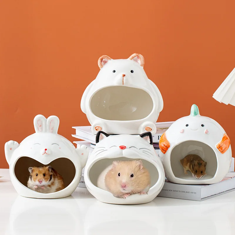 

Hamster ceramic storage box, pet nest, golden bear big mouth cartoon ceramic decoration, living room, wine cabinet decoration