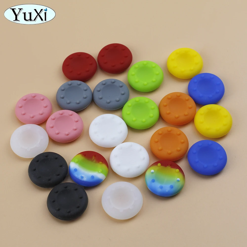 2Pcs For PS4 Silicone ThumbStick Grip Cap Cover Non-slip Caps For PlayStation 4 3D Analog Joystick Button Key Gamepad Repair Kit