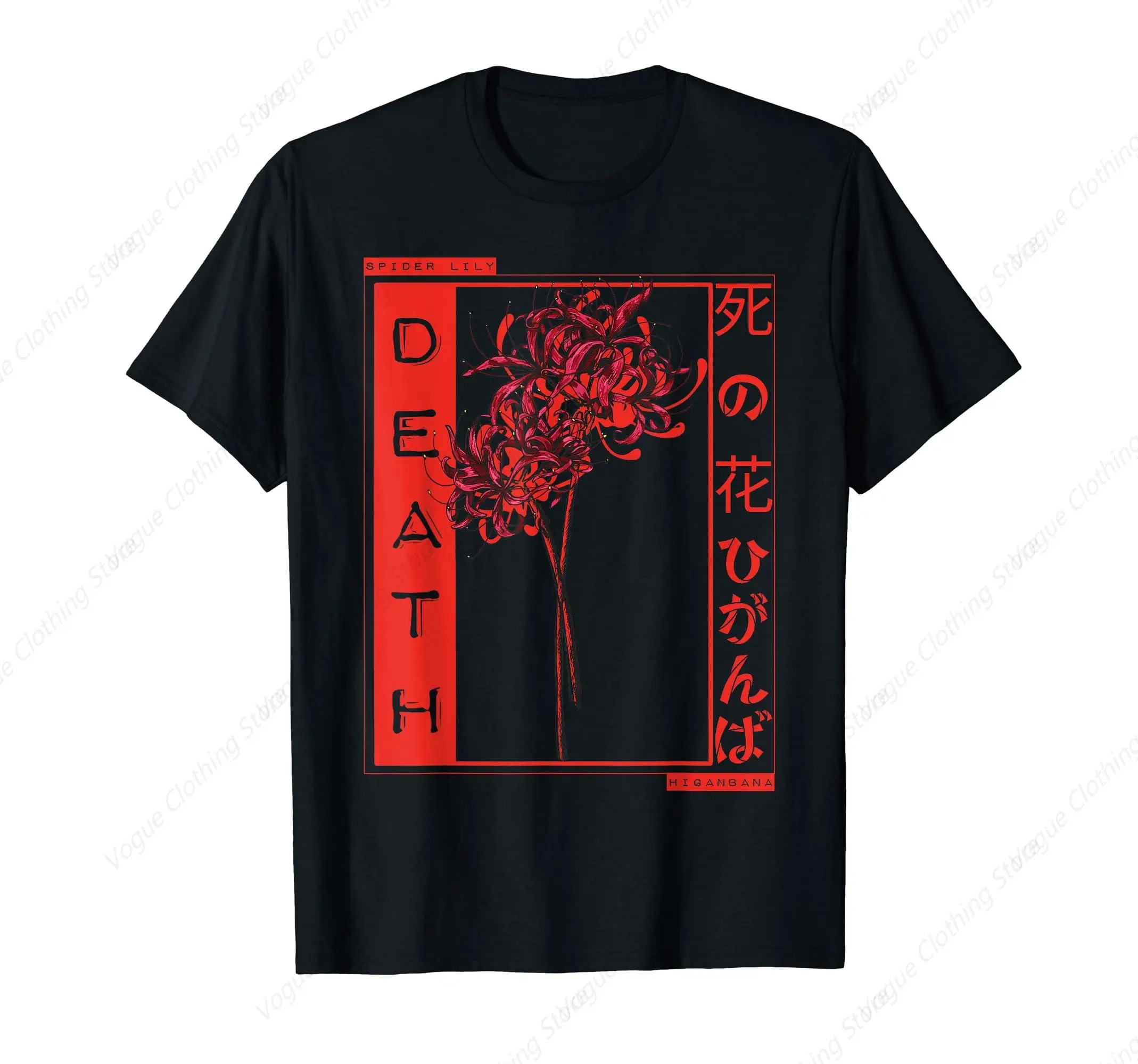 Red Spider Lily Meaning Death Blue Spider Lily Meaning Hope Japan Anime Aesthetic Flower T-Shirt Leisure Daily Tops