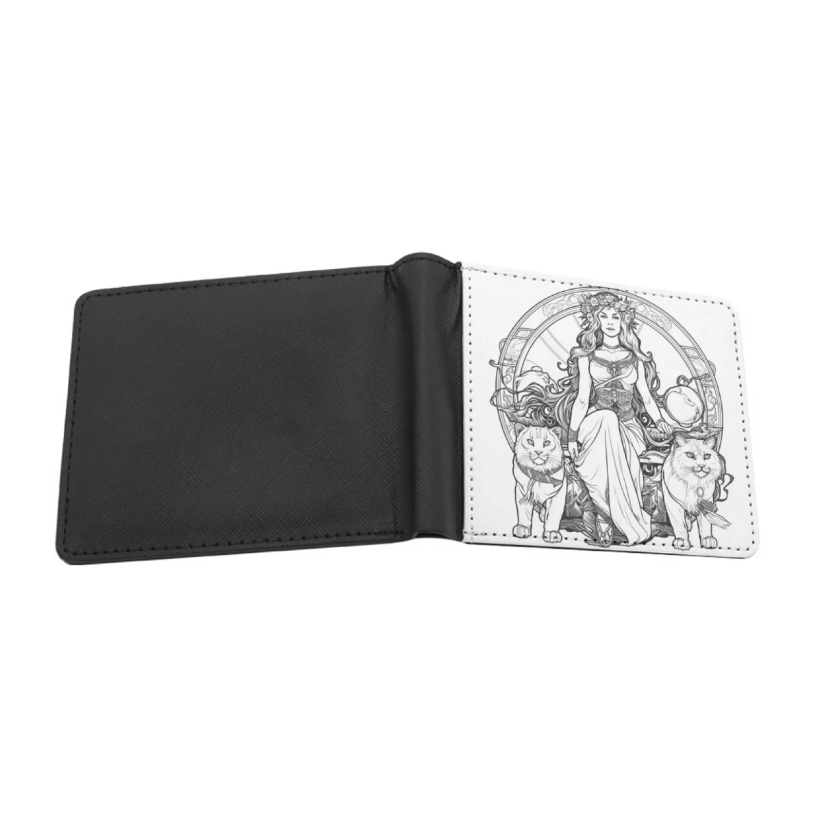 Nordic Mythology Black And White High Quality New Print Wallet Short Men Wallets Credit Card Holder Purses Norse Mythology