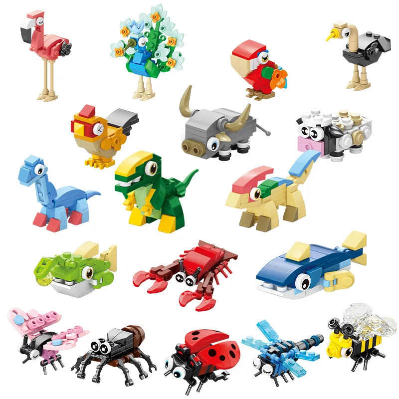 Manufacturer building block small particles assembly insects marine animals building block assembly building block educational