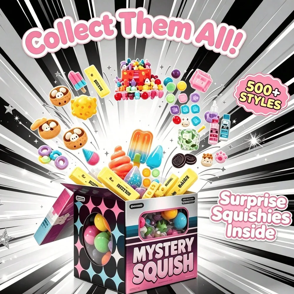 Limited Edition Collector Mystery Squishy Blind Box Random Rare Cute Slow Rising Squeeze Fidget Toy Anxiety Relief Hobby Collectible Surprise Gift For Squishy Lovers