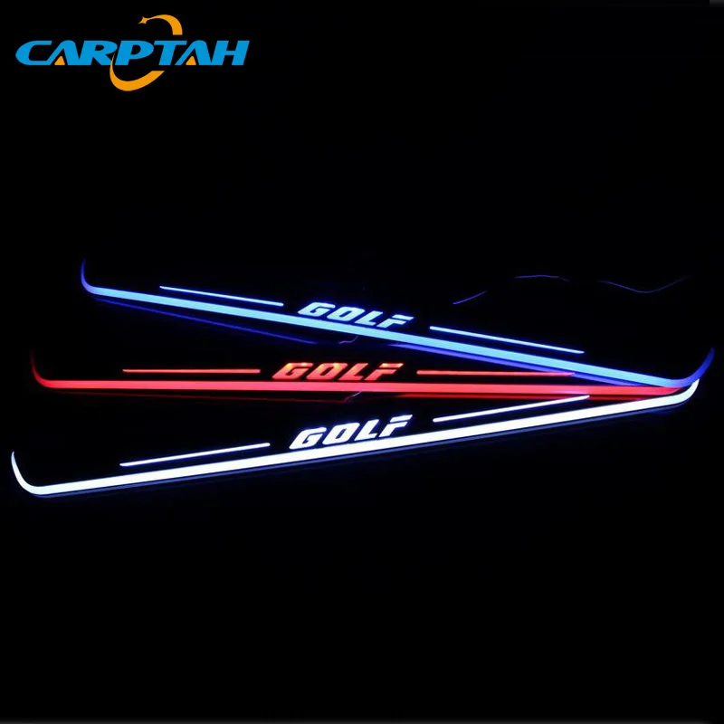 

Накладка на педаль автомобиля, внешние детали, светодиодный порог, накладка на порог, динамический стример, свет для Volkswagen Golf 7 MK7 2014-2016