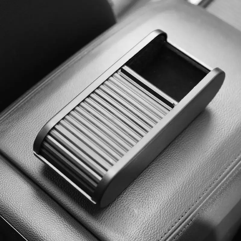 Car Center Console Storage Box, Universal Dashboard Organizer with Lid, Telescopic Coin Glasses Holde - view 2