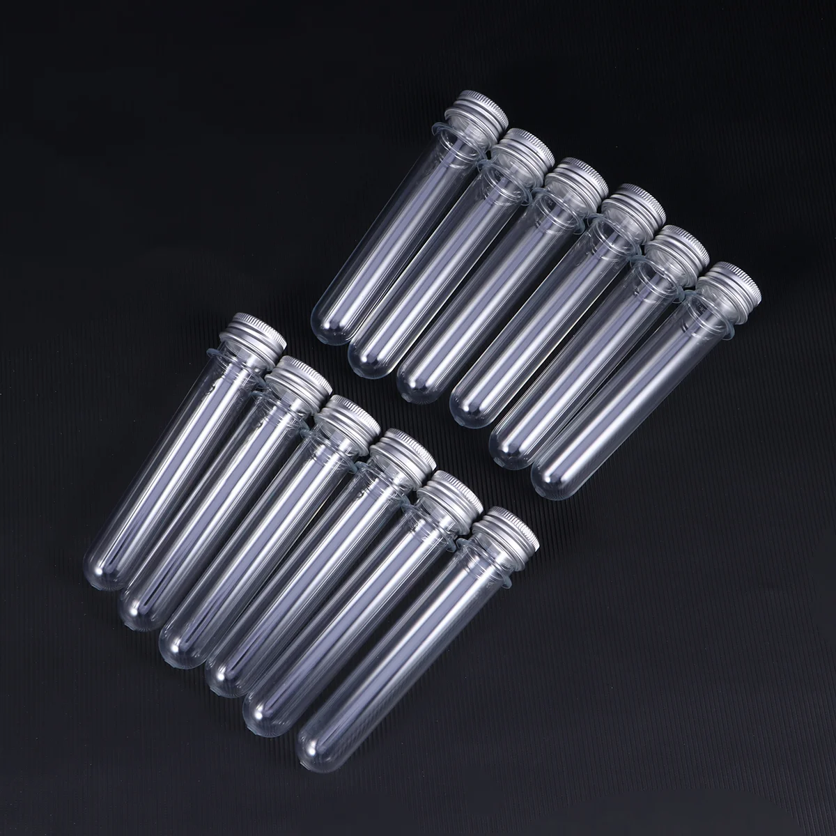12pcs Plastic Test Tubes 40ml Screw Caps Clear Lightweight Reusable Storage Liquid Samples Handmade Goods