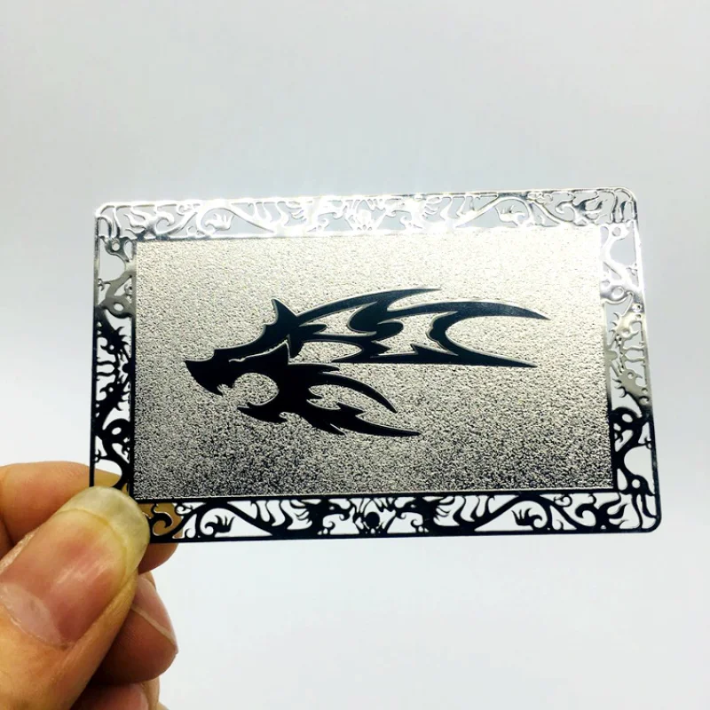 Customized     Aluminum Stainless Steel VIP Credit Print Business Cards Business Metallic Visit Name Metal Card  Bus