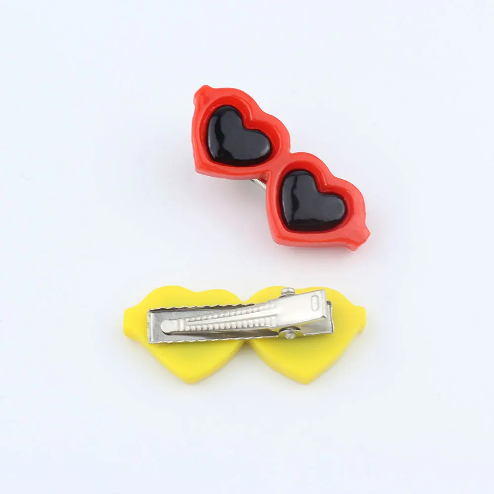 Pet Cute Heart Sunglasses Hairpins Pet Dog Hair Clips Puppy Cat Yorkie Teddy Pet Decor Barrette Hair Accessories For Small Dogs