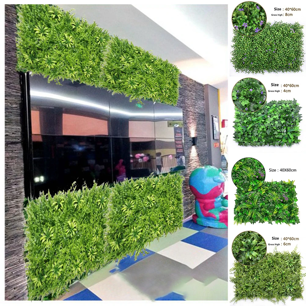 Simulated Plant Wall, Plastic Fake Lawn Green Plant Wall Decoration, Living Room Outdoor Artificial Landscape Greening