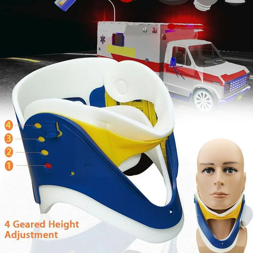 

4 In 1 Neck Brace Neck Correction Neck Collar Cervical Brace Support Therapy Traction Protection Body Adjustable Stretcher H6Y5