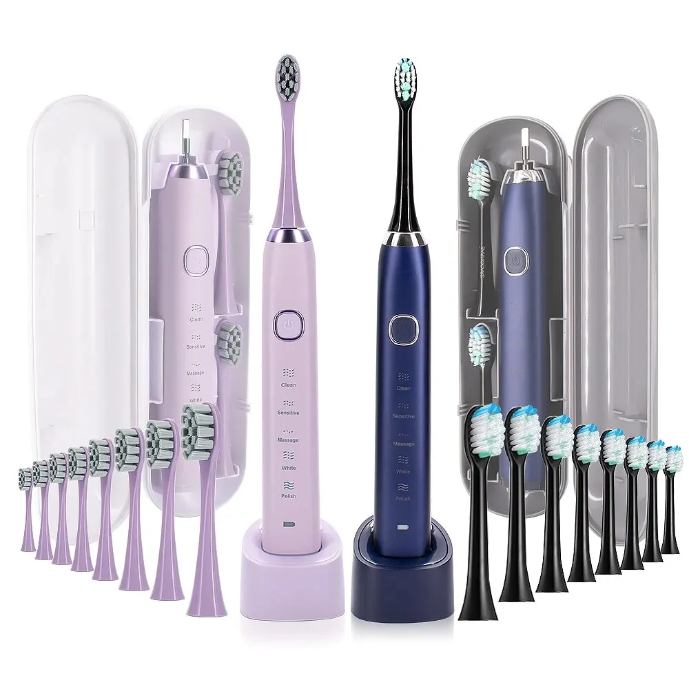 Sonic Electric Toothbrush Smart Ultrasonic Dental Teeth Whitening Rechargeable Adult Tooth Brush Sarmocare S100 With8 Brush Head