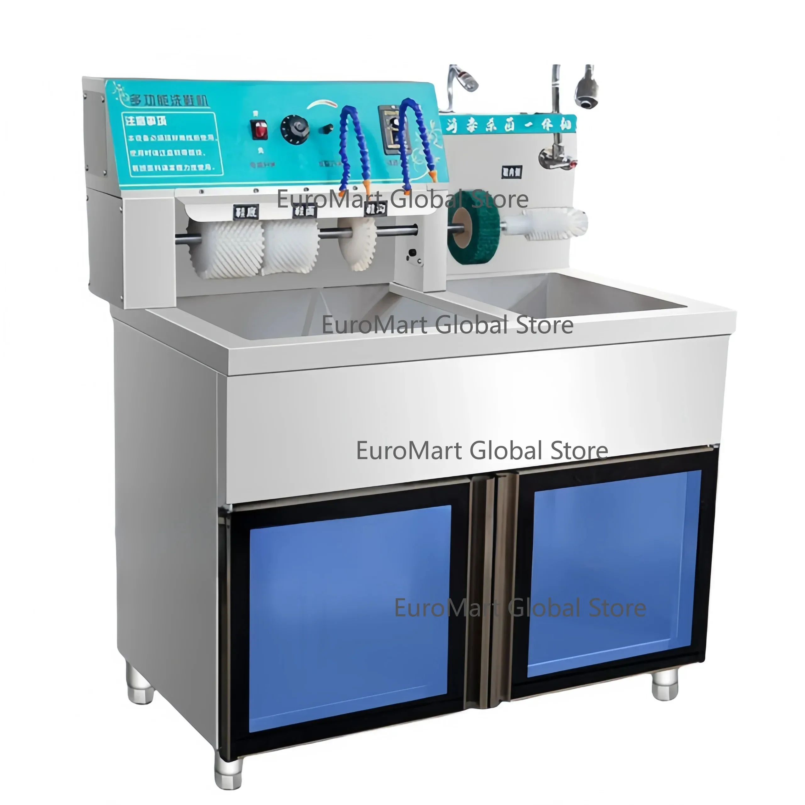 TES Semi-automatic shoe washing equipment for various types of shoes, shoe washing machine disinfection with cabinet door