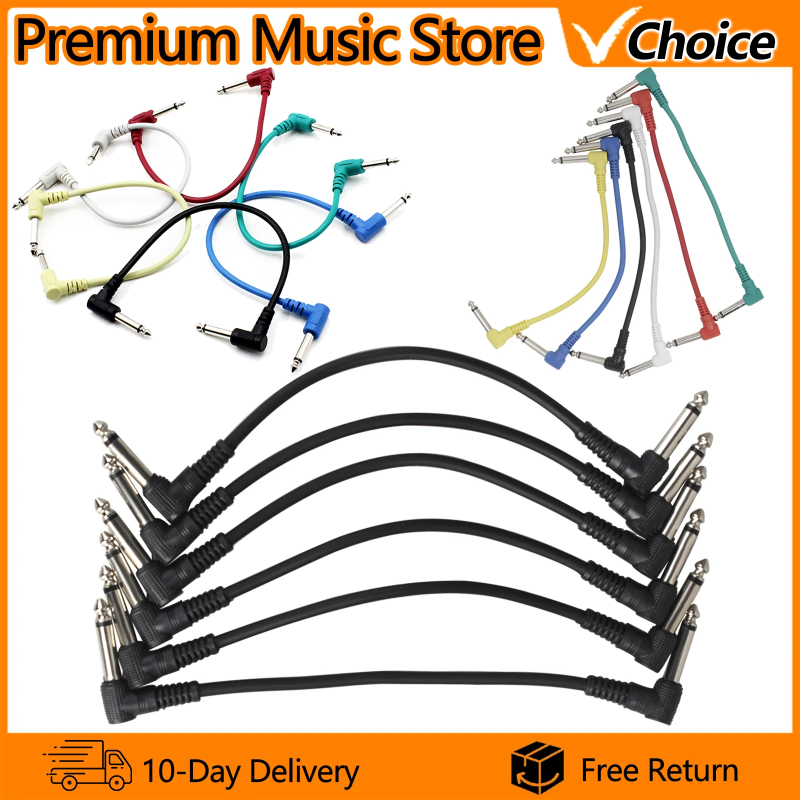 IRIN Guitar Pedal Cable Connecting Line 6pcs Electric Guitar Effect Pedal Patch Cable Cord Low Noise Shielded Audio Cable Leads