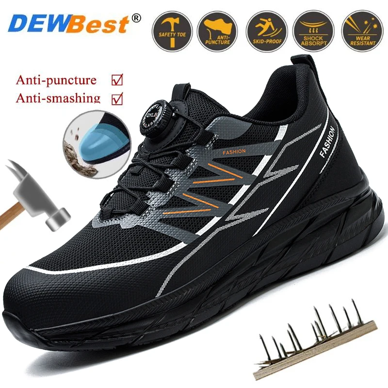 

Four seasons lightweight wear-resistant work shoes swivel button anti-smash anti-puncture safety work protective shoes