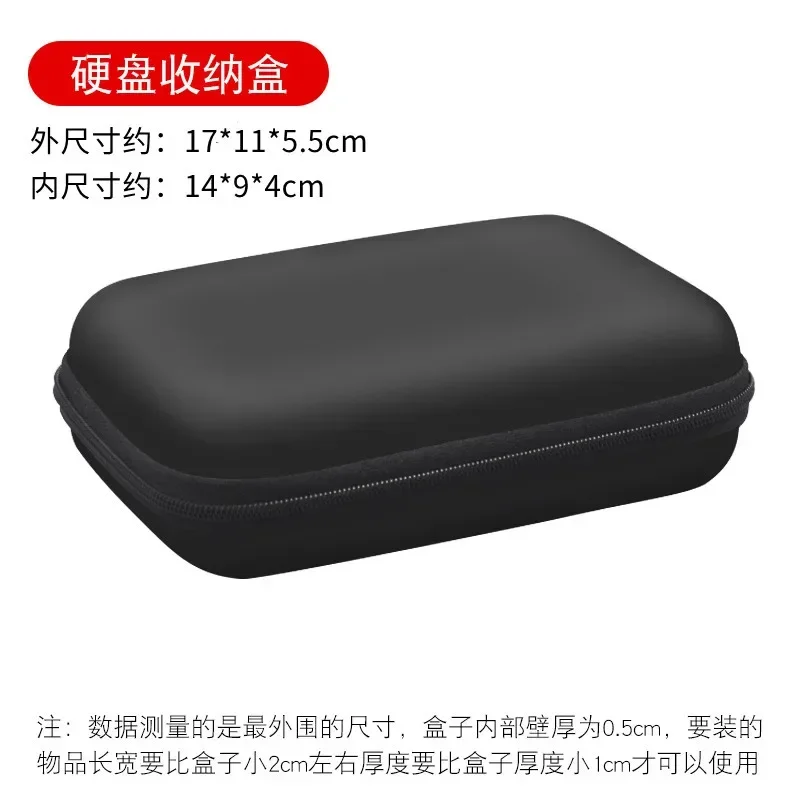 Mini Storage Bag EVA Waterproof Bluetooth Earphone Data Cable Travel Organizing Container Zipper Bags Fashion Black Storage Case