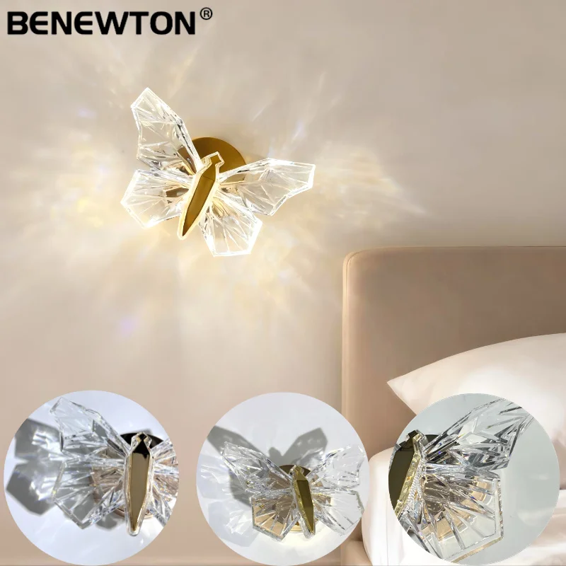 

Алюминиевый светодиодный настенный светильник 360° ° Вращающийся креативный светодиодный светильник для прохода, прихожая, спальня, гостиная, настенный светильник с бабочкой для детского декора