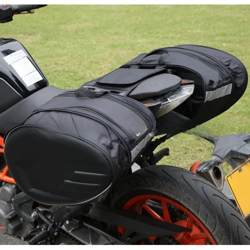 حقيبة جانبية للدراجة النارية حقيبة سرج حقيبة خوذة ثنائية قاطرة ركوب الخيل مقاوم للماء الذيل الخلفي الجانب السفر العالمي #2