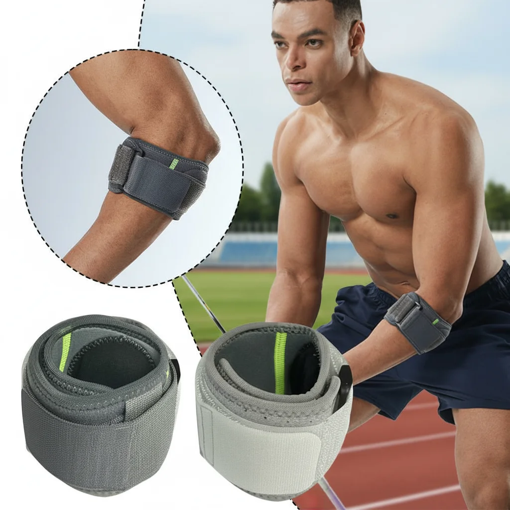 تنس الريشة كرة جولف الكوع حزام الساعد هدفين حزام ضغط الكوع حزام ضغط وسادة دعامة المرفق لتخفيف الآلام #2