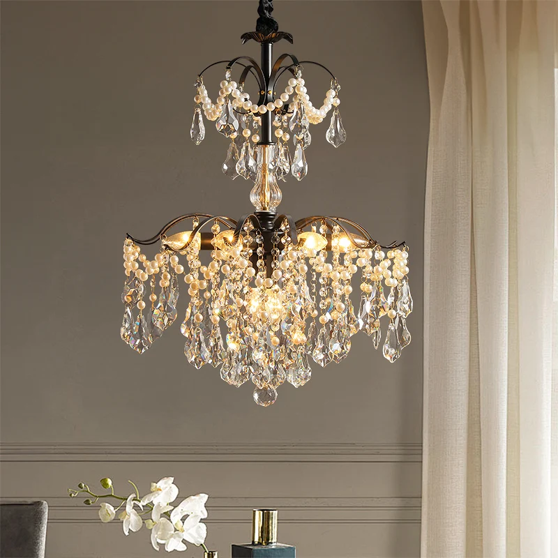 Nordic Crystal Chandelier Living Dining Room Bedroom Led Pendant Lamp Home Deco Indoor Lighting