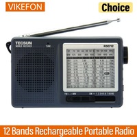 VIKEFON R-9012 FM/AM/SW 12 Bands Rechargeable Portable Pocket style High Sensitivity Radio Receiver Mini FM Receiver Radios