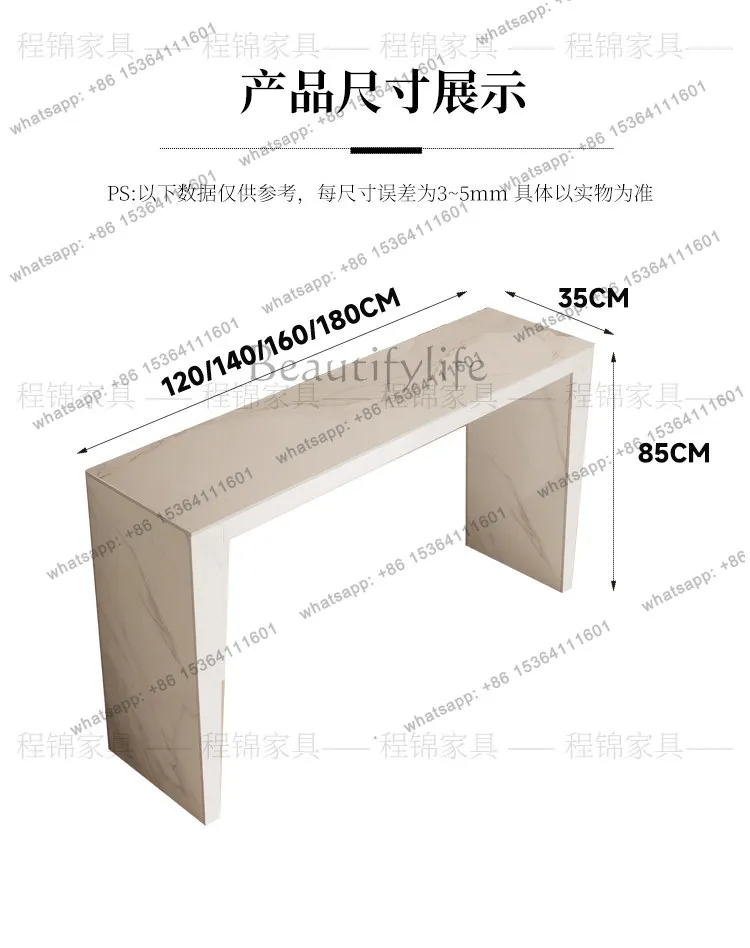 LSight luxury rock slab solid wood entrance table Italian end view table living room corridor aisle decoration against the wall