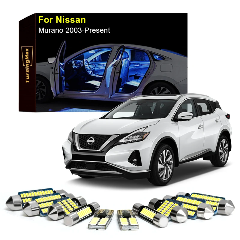 Canbus Interior Lighting LED Bulbs Kit Package For Nissan Murano 2003-Now Map Trunk Dome Map Lights Indoor Lamps Car Accessories