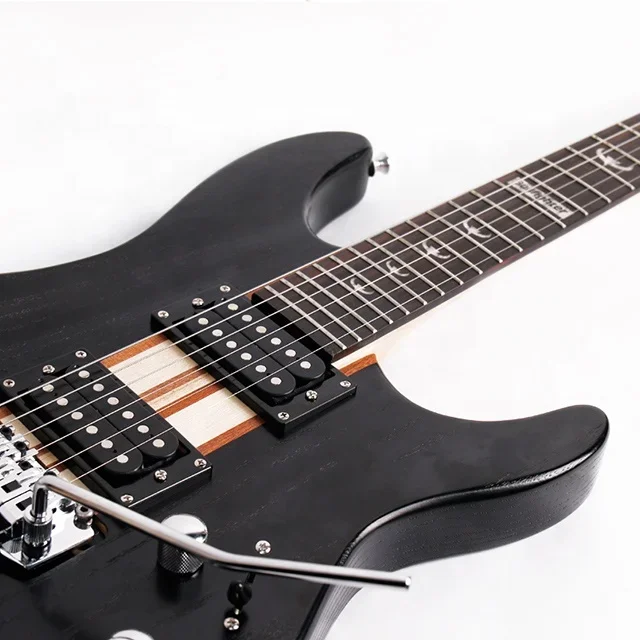 D-300 Stringed Instruments Tremolo System Natural Color 6 Strings Guitarra Electrica Neck-thru-Body Electric Guitar