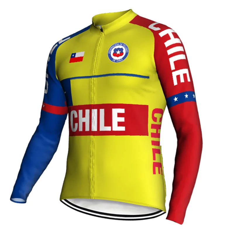 Fashion Chile Long Bike Jersey Motocross Cycling Jacket Downhill Shirt Sport Road Mountain MTB Offroad Wear Bicycle Yellow Tops