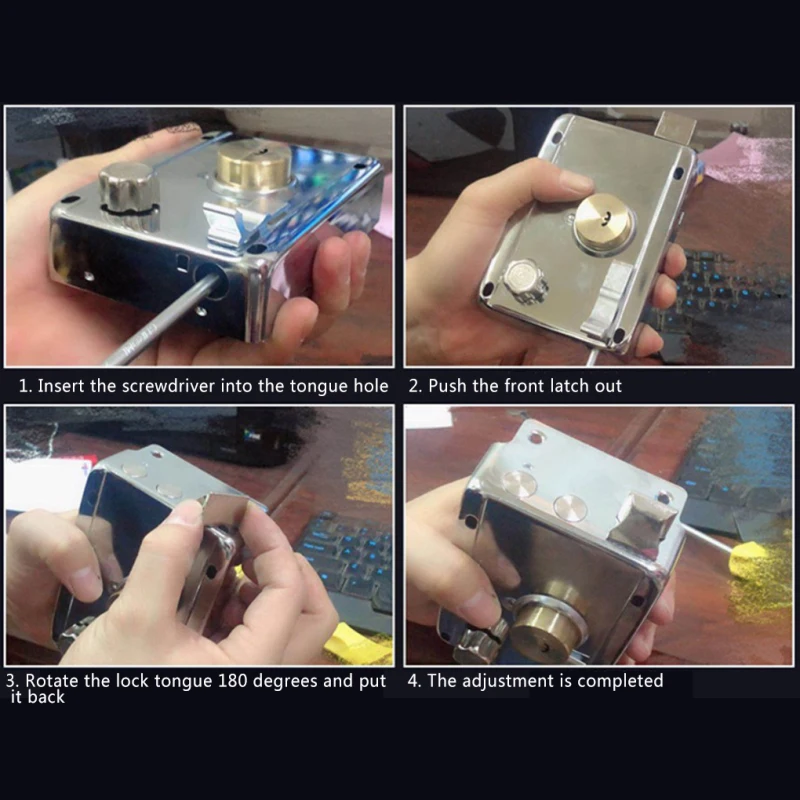 1Bag Door Lock Strong Deadbolt Home Security Universal Exterior Anti-theft Accessory Stainless Steel Multiple Insurance Smooth