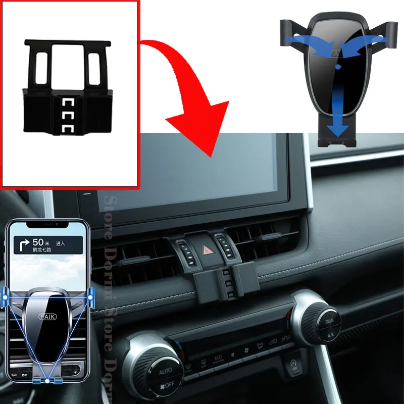 Car Mobile Phone Holder for Toyota RAV4 XA50 Suzuki Across 2019~2023 360° Rotating Car Mount GPS Navigation Stand Accessories