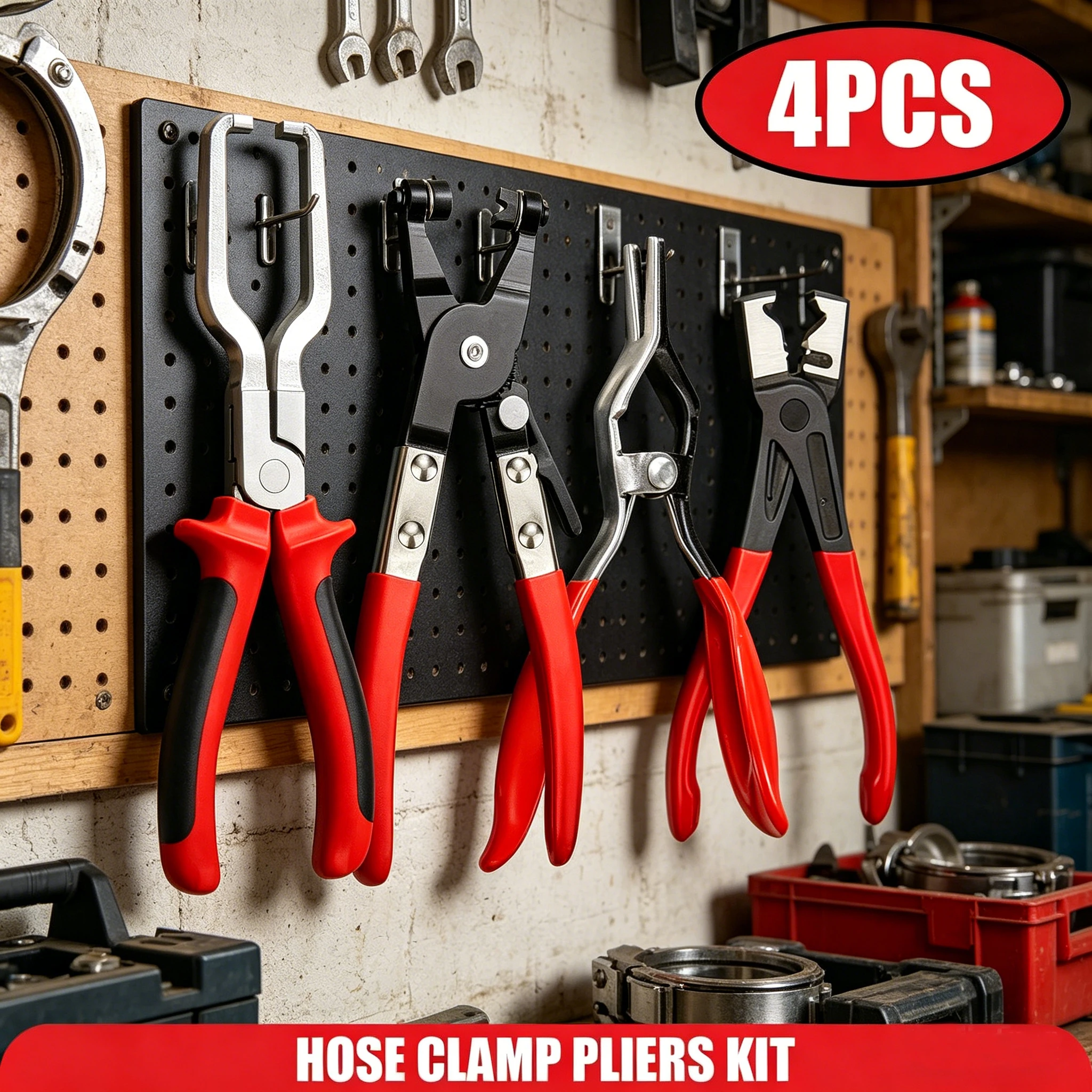 

4PCS Hose Clamp Pliers, Car Oil Pipe Separation Pliers, Filter Clamp Pliers, Professional Auto Repair Tools, Labor-Saving Design