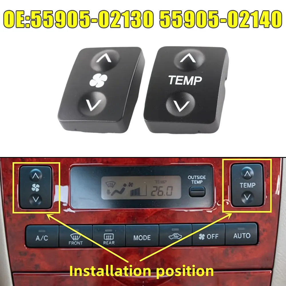 Air Conditioning Panel Switch Air Conditioning Button TEMP Wind Speed Windshield Heating Cooling Push Button for Toyota Corolla