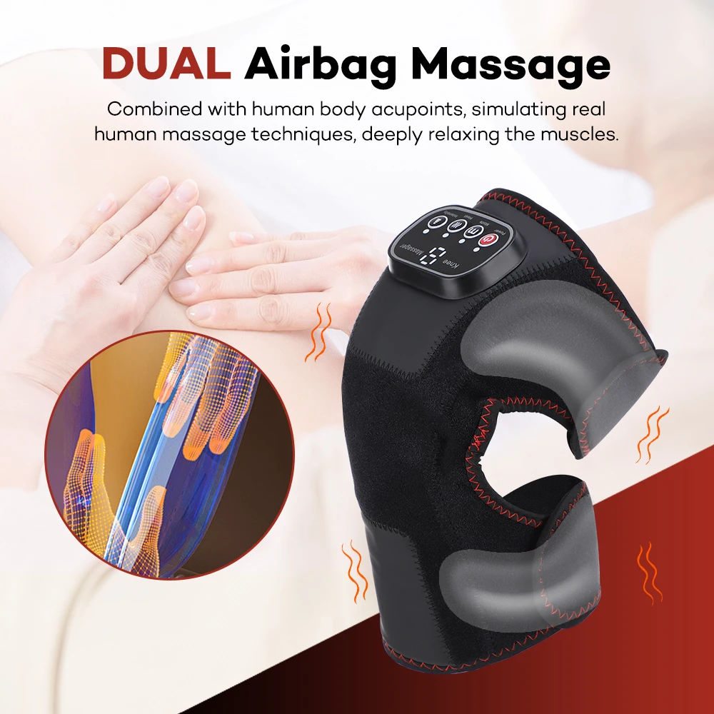 

Electric Knee Massager Joint Hot Compress Artifact Knee Hot Compress Massage Double Airbag Knee Protector Graphene Heating