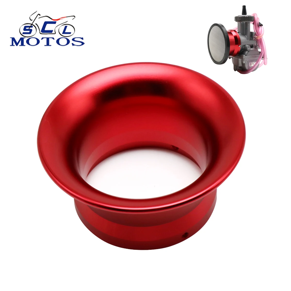 Sclmotos 63mm Carburetor Air Filter Interface Wind Cup Horn Velocity Stack Air Filter With Mesh Net For PWM PWK 34 36 38 40 42mm