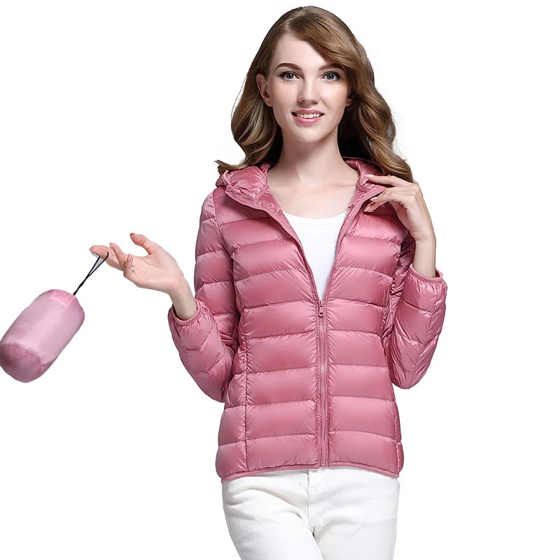 Winter Women Ultra Light Down Jackets Fashion Lady White Duck Down Coats Girls Solid Color Windbreaker Warm Jackets Clothing
