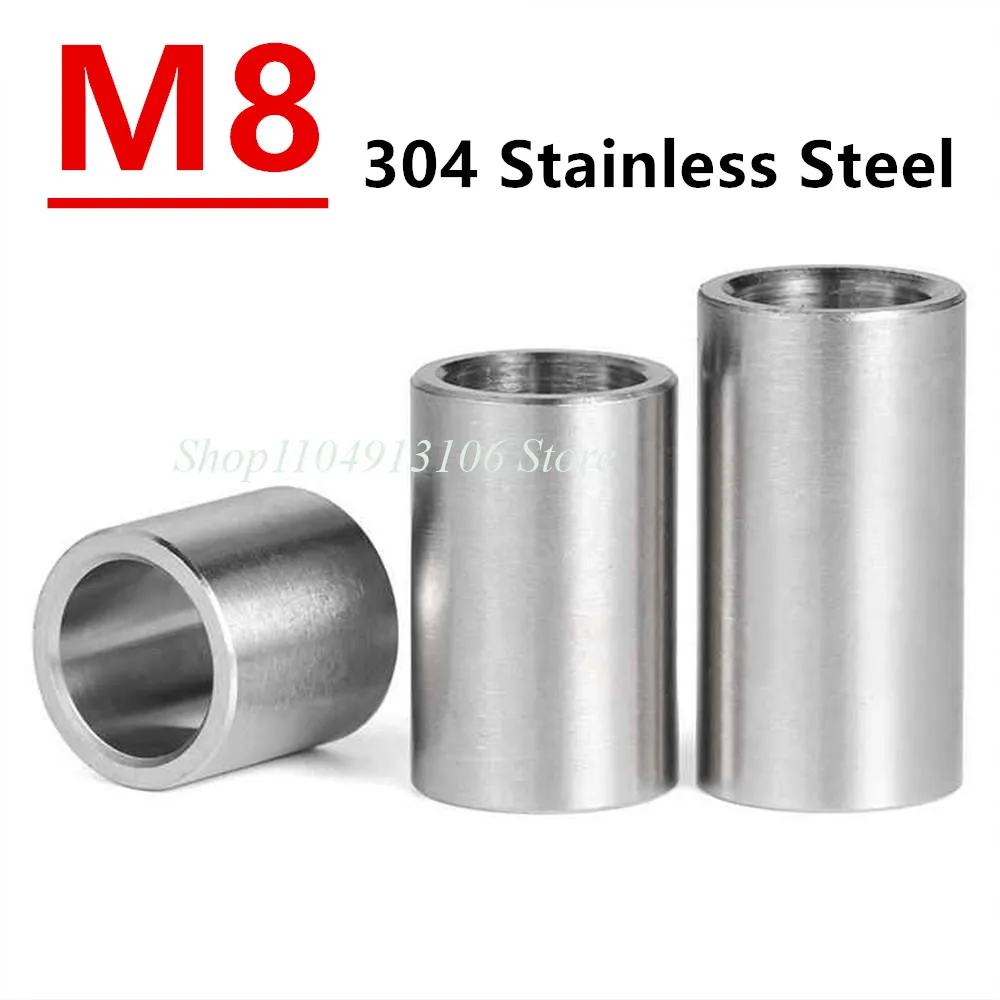 M8 Round Hollow Unthreaded Standoff Spacer 304 Stainless Steel Bushing Washer Sleeve Gasket Length 2-40mm