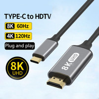 4K 60Hz 30Hz 8K USB C to HDMI Cable Type C Adapter HDTV Converter Cable for iPhone 15 TV Converter MacBook Air iPad Samsung