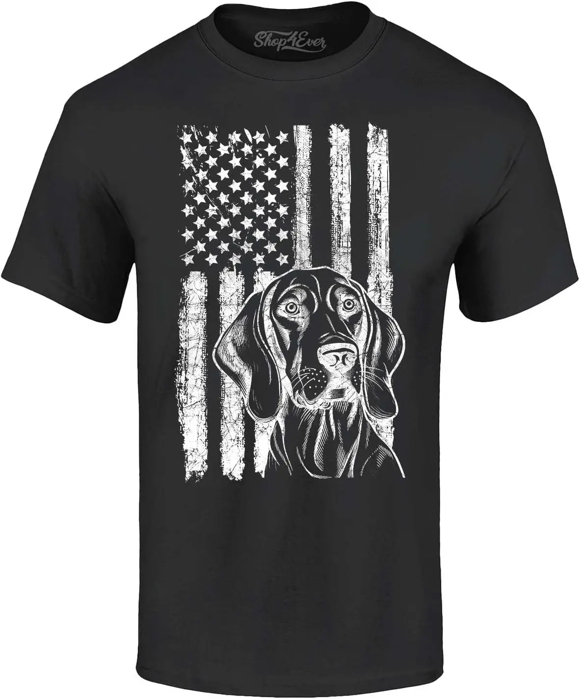 shop4ever Labrador Dog American Flag USA T-Shirt