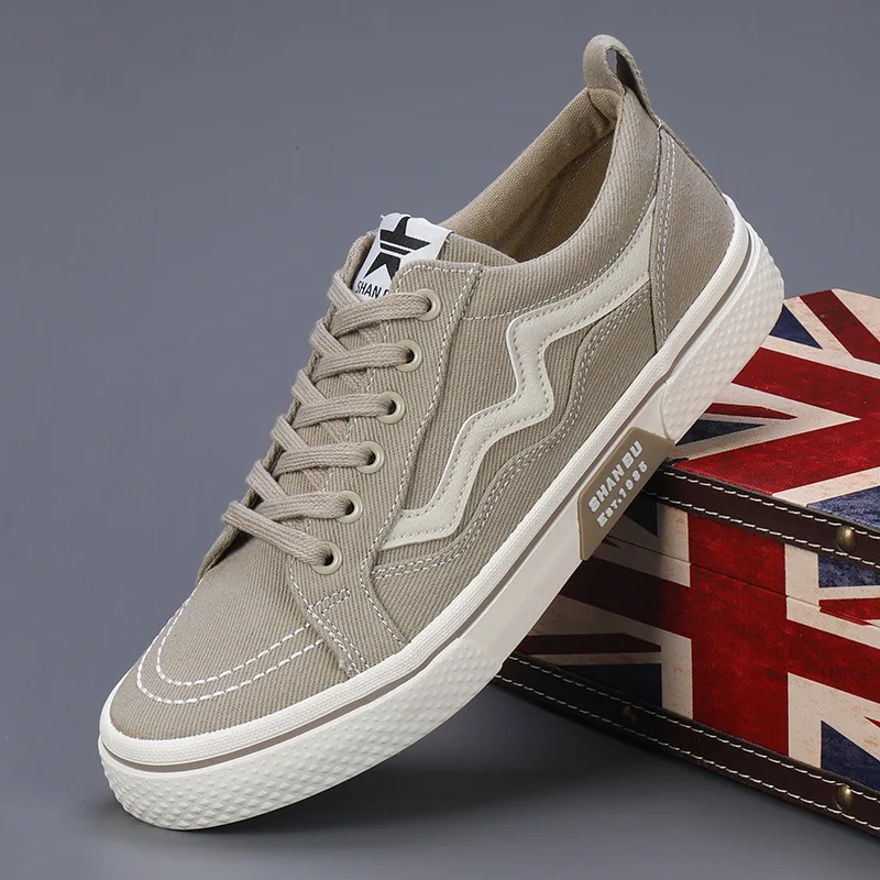 2026 New Men All Black Gray Green Vulcanized Flats Canvas Shoes Fashion New Mens Designer Sneakers Low Canvas Solid Colors Shoes - view 5