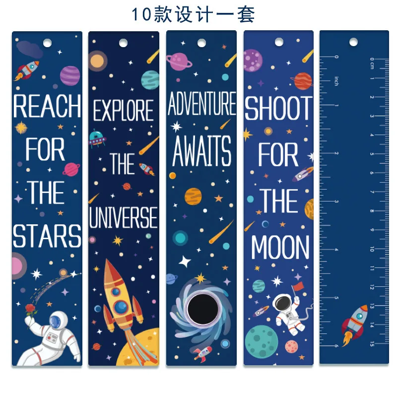 علامات مرجعية بمقياس تقسيم صفحة القراءة للأطفال ، رواد الفضاء يستكشفون الإشارات المرجعية للكوكب