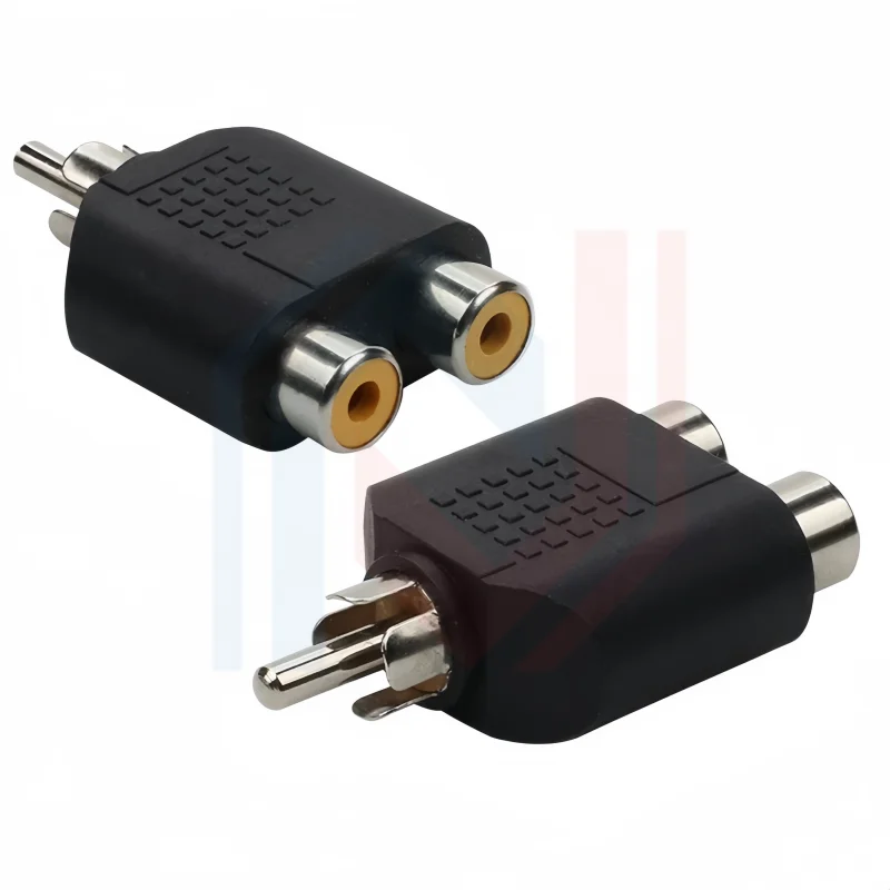 Male to Dual Female Connector RCA Lotus Plug Socket RCA Female Jack Audio Speaker 3 Female Audio Adapter for Video Cable