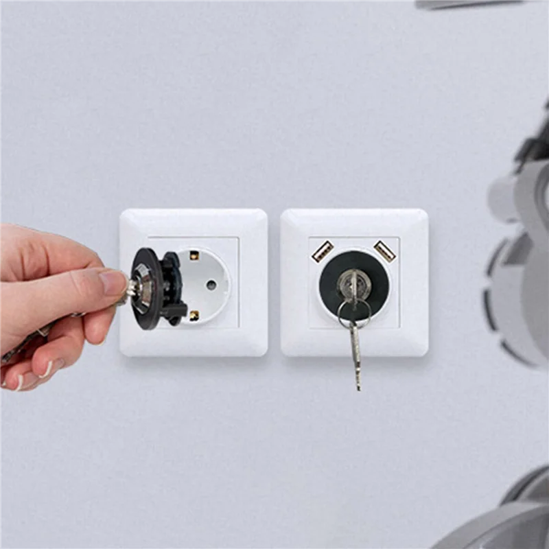 A98E-Socket Lock, Lockable Socket,8Pcs Sockets Child Lock, Socket Protection, Child Lock, Widely Used Indoors And Outdoors