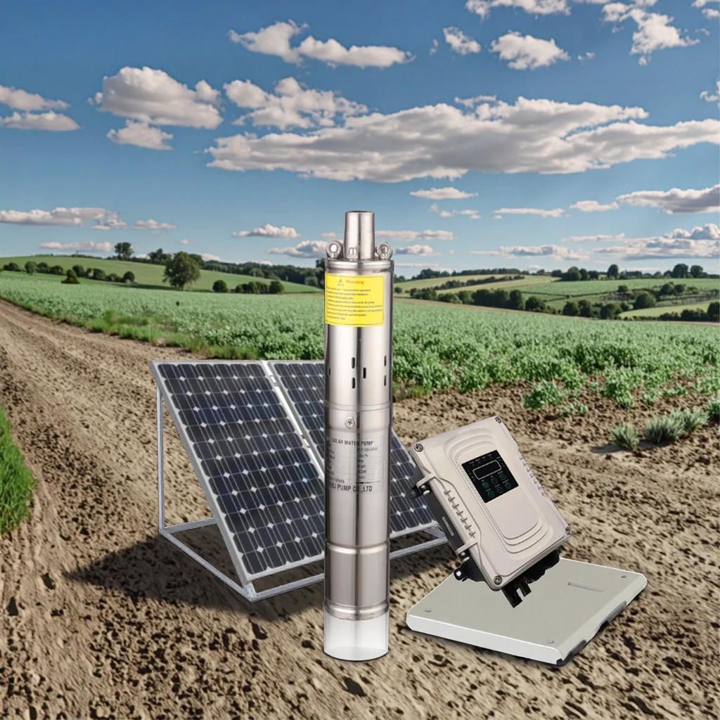 

Hot Sale Brushless DC Motor Solar Centrifugal Screw Pump Low Pressure Submersible Irrigation Well Pump with Solar Power