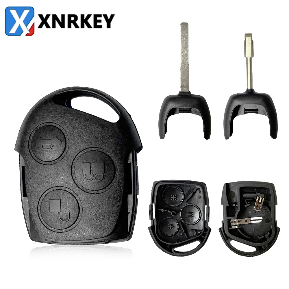 XNRKEY 3 Button Remote Car Key Shell for Ford Mondeo Focus 2 3 Festiva Fiesta Transit Car Key Case with FO21/HU101 Blade